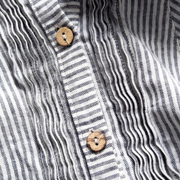 Yuvita Women’s Dress Artisanal Boho Striped Sleeveless Linen Button Front Sz XL - Picture 6 of 9